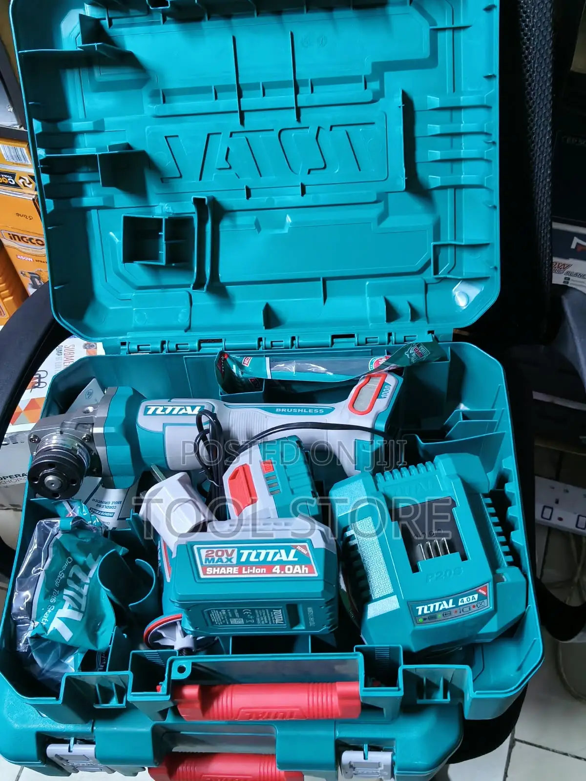 TOTAL 20V Brushless Cordless Angle Grinder/Portable Cordless Grinder