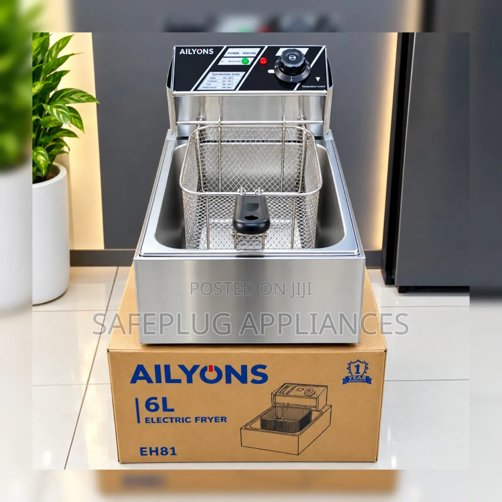 AiLyons 6L Single Basket Deep Fryer for Chips and Chicken