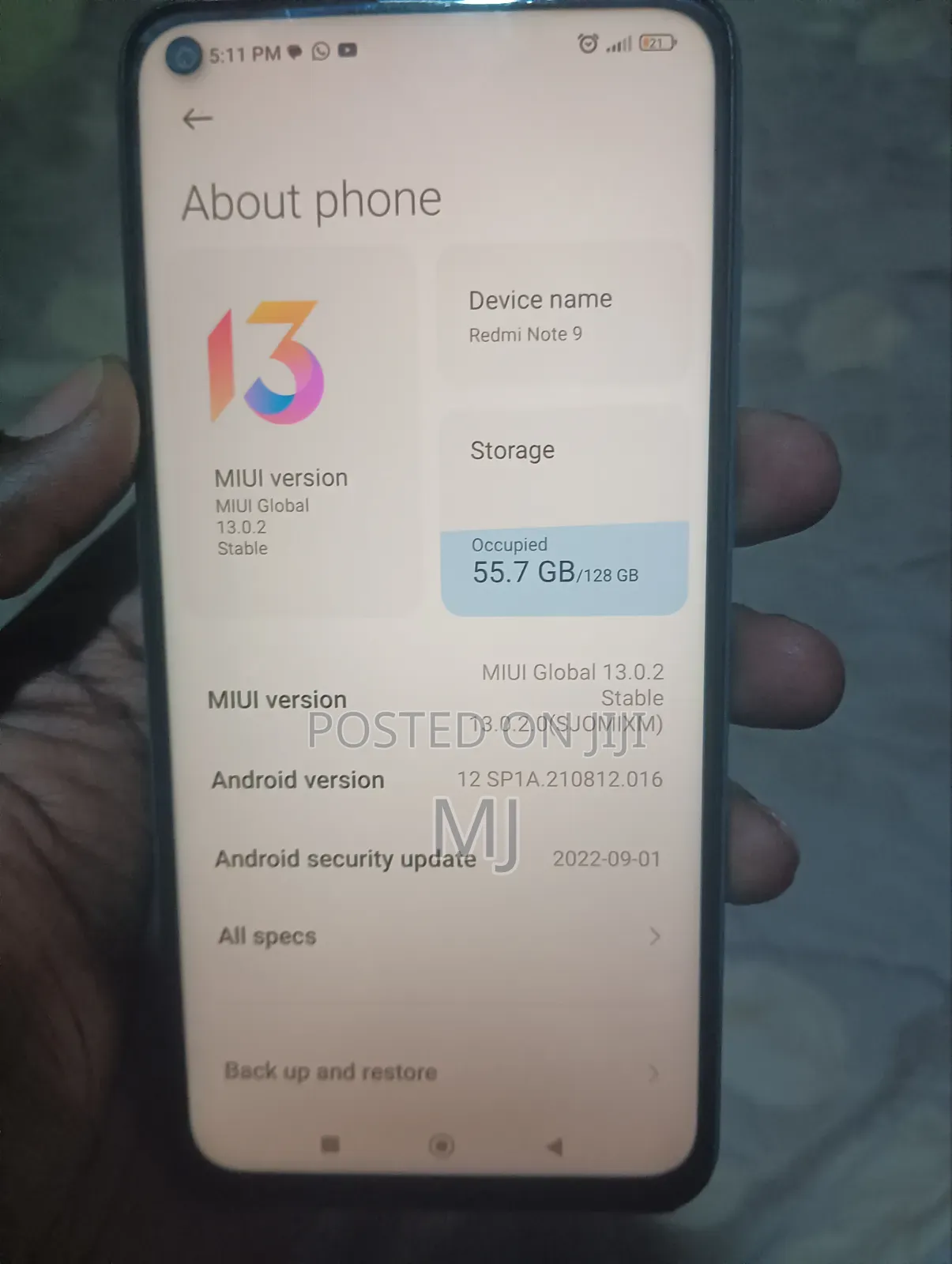 Xiaomi Redmi Note 9 128 GB Blue