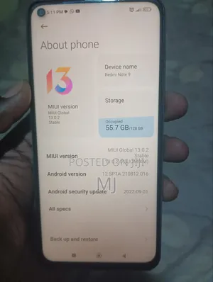 Xiaomi Redmi Note 9 128 GB Blue