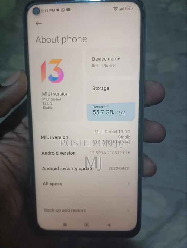 Xiaomi Redmi Note 9 128 GB Blue - thumbnail 2