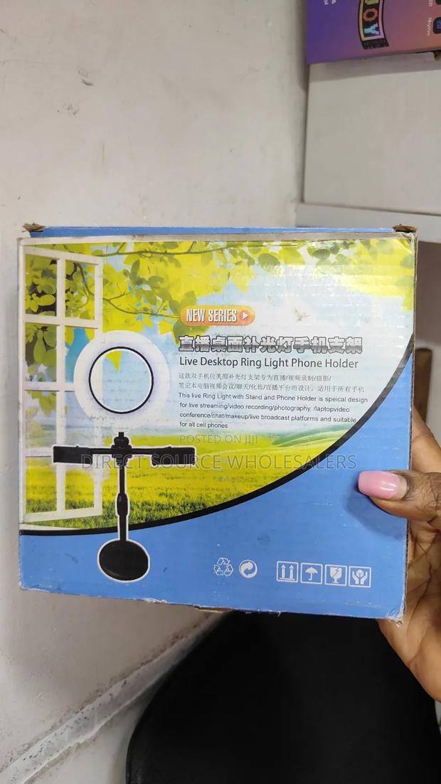 Table Stand Ring Light With 2 Phone Holders - main view