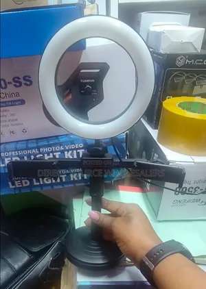 Table Stand Ring Light With 2 Phone Holders