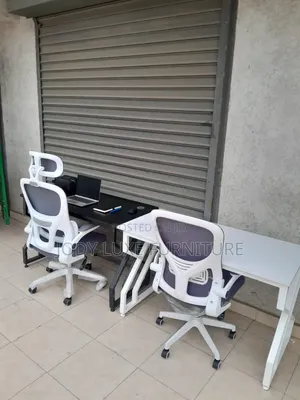 Study Desk and High White Chair
