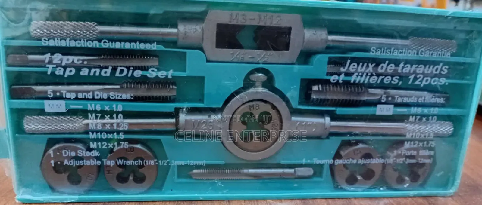12PCS Tap and Die Set – Thread Cutting Tool Kit