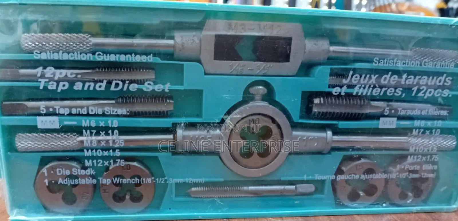12-Piece Metric Tap and Die Set for Metal Threading