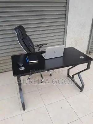 Metallic Desk With Chair