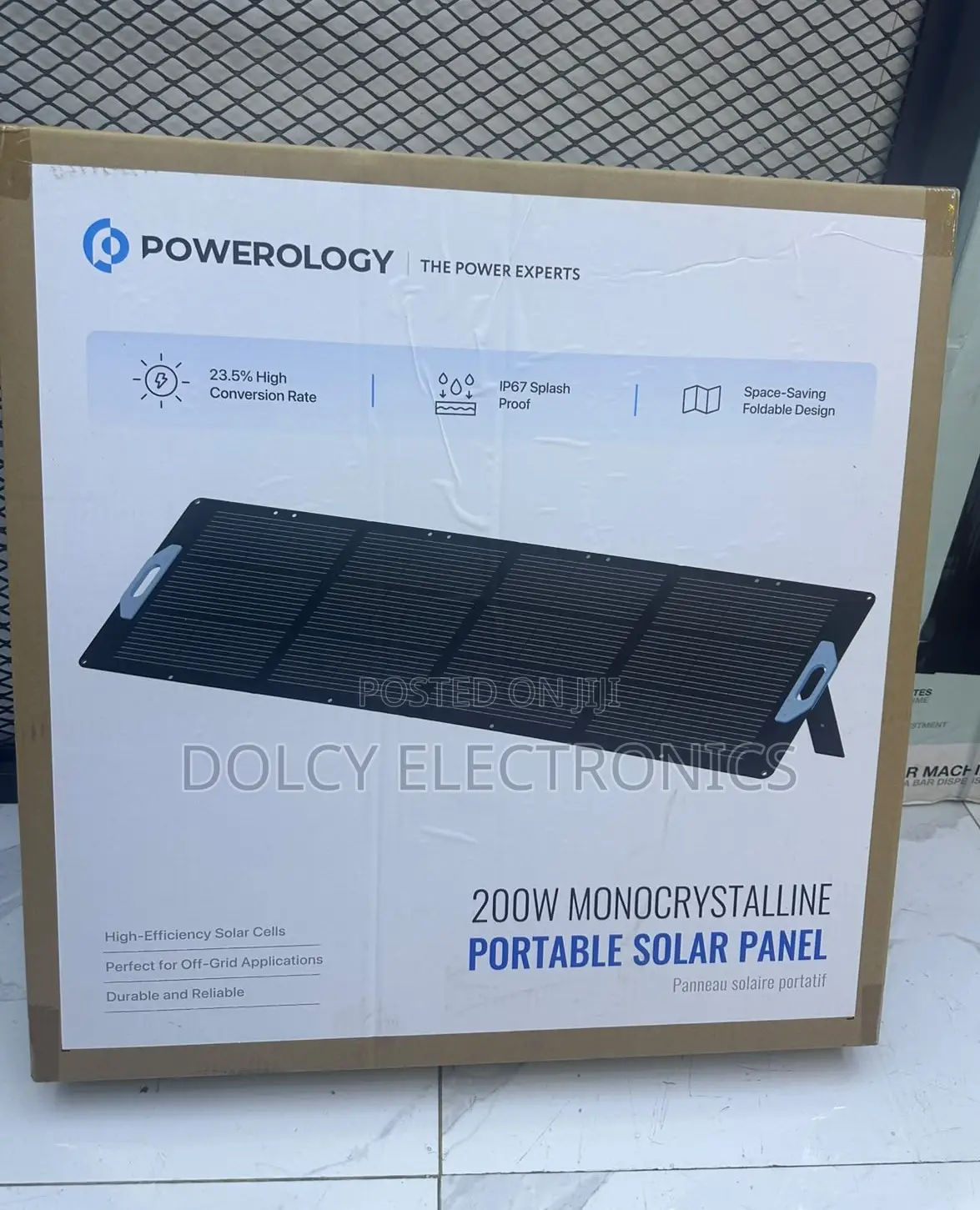 Powerology 200w Monocrystalline Portable Solar Panel