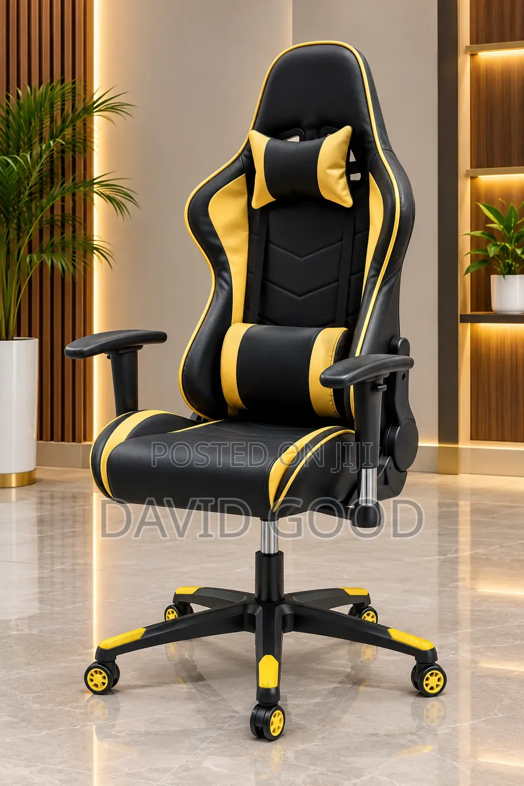 Adjustable Gaming Chair Black Gold
