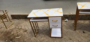 Manicure Table Marble Top and Drawers