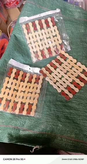 3pcs Bamboo Block Trivets Mat Linked Together for Dining Tables