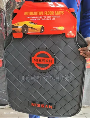 Nissan Branded Car Floor Mats – Black Diamond Pattern Universal Mats