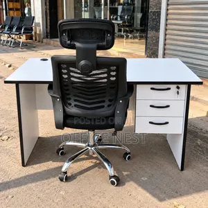 Office Desk With Orthopedic Chair – 3 Drawer Office Table