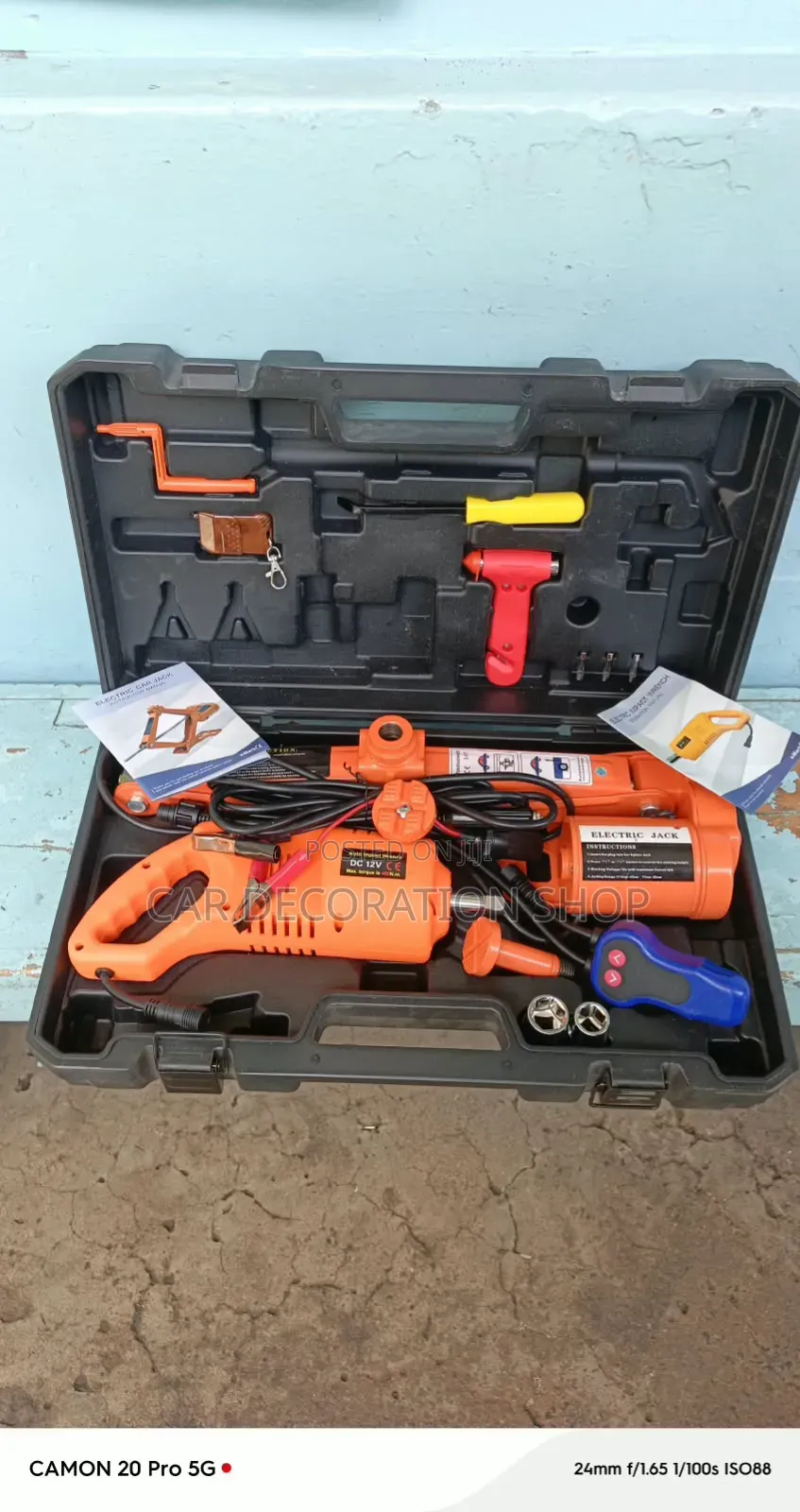 3ton Electri Jack, Wrench, Remote Control,battery Clamp,plastic Casing