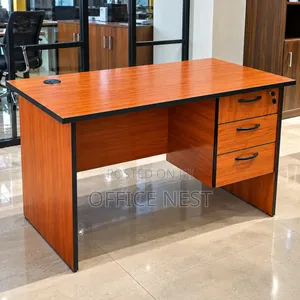 Modern Wooden Office Desk With 3 Lockable Drawers – Office Table