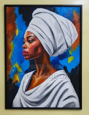 Original African Portrait Painting – Handmade Wall Art