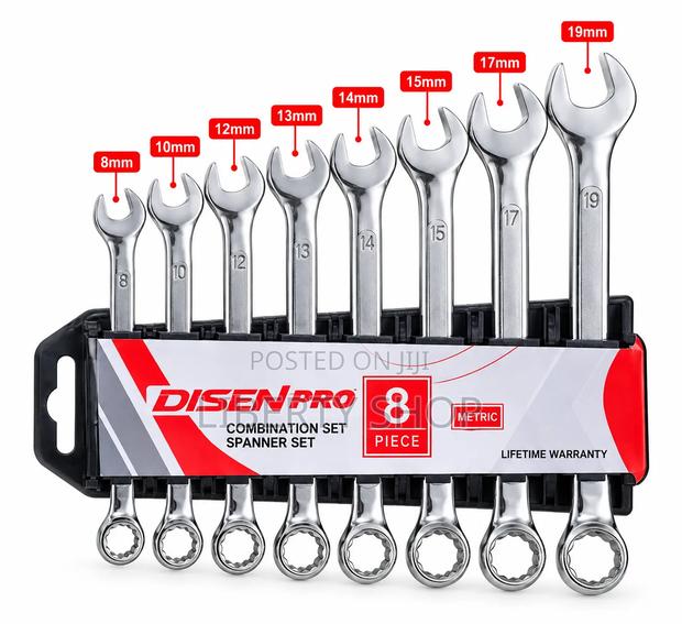 8-Piece Double Ring Spanner Set – Heavy Duty Combination Ring Wrenches - thumbnail 2
