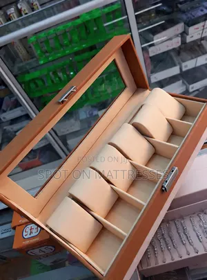 Elegant 6 Slot Watch Organiser. Brown/Grey/Black. Countrywide Delivery