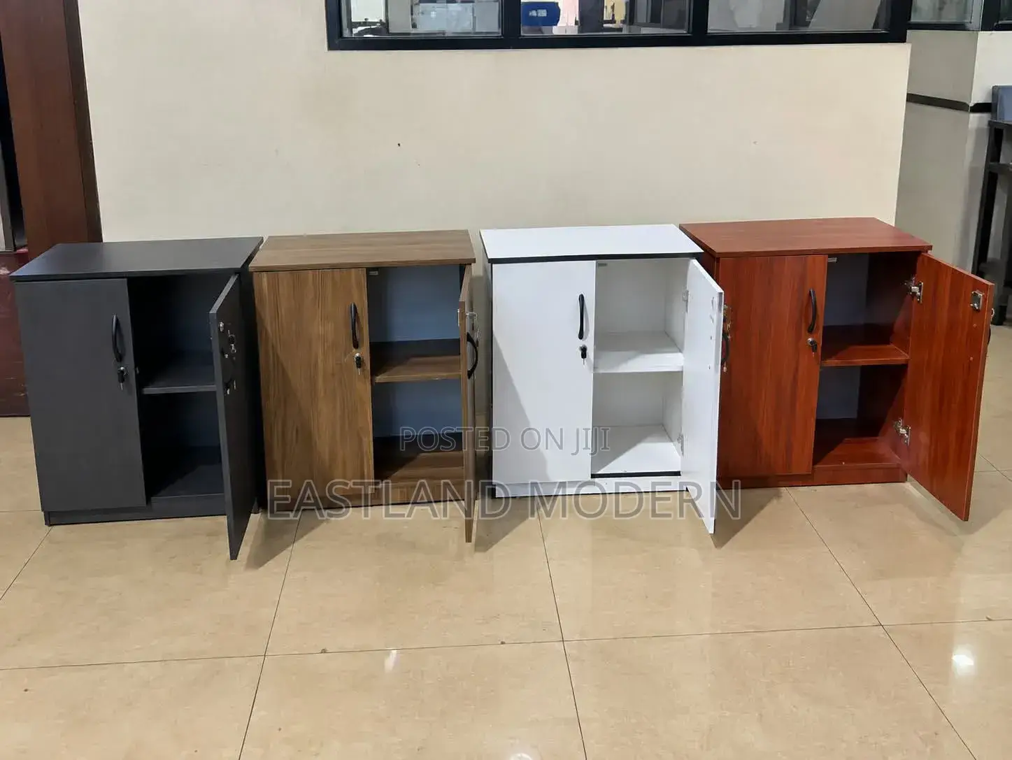 Wooden Office Storage Cabinet With 2 Lockable Doors