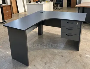 L-Shaped Office Desk With Drawers