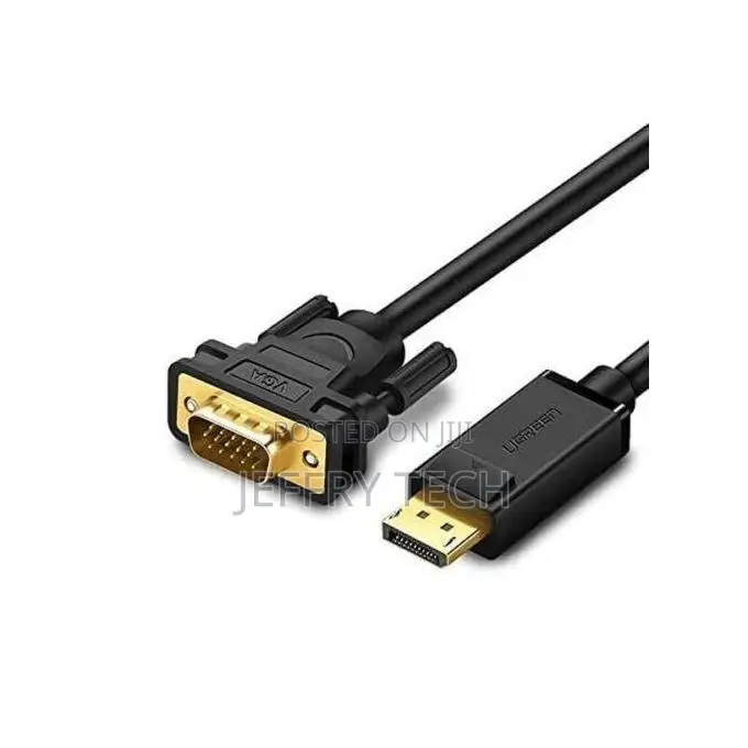 Ugreen DP Male to VGA Male Cable 1.5m (Black) – DP105 UG-10247