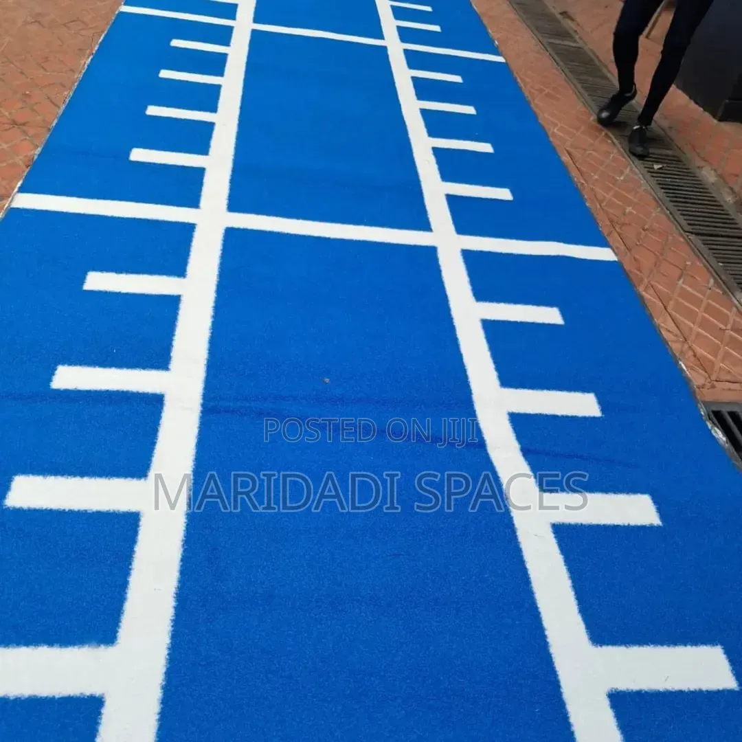 Heavy Duty Blue Gym Artificial Grass Carpet-