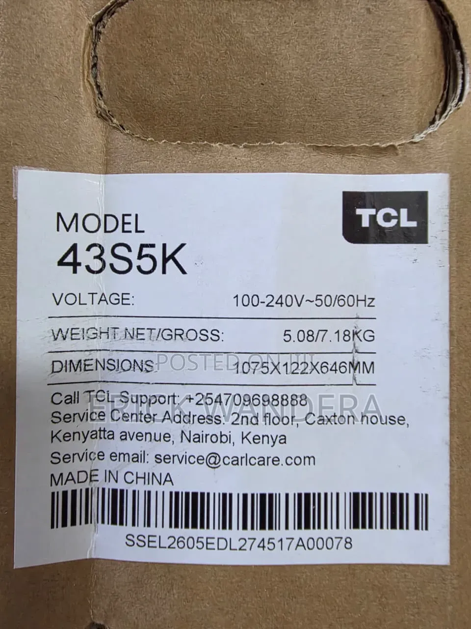 TCL 43s5k 43inch TV