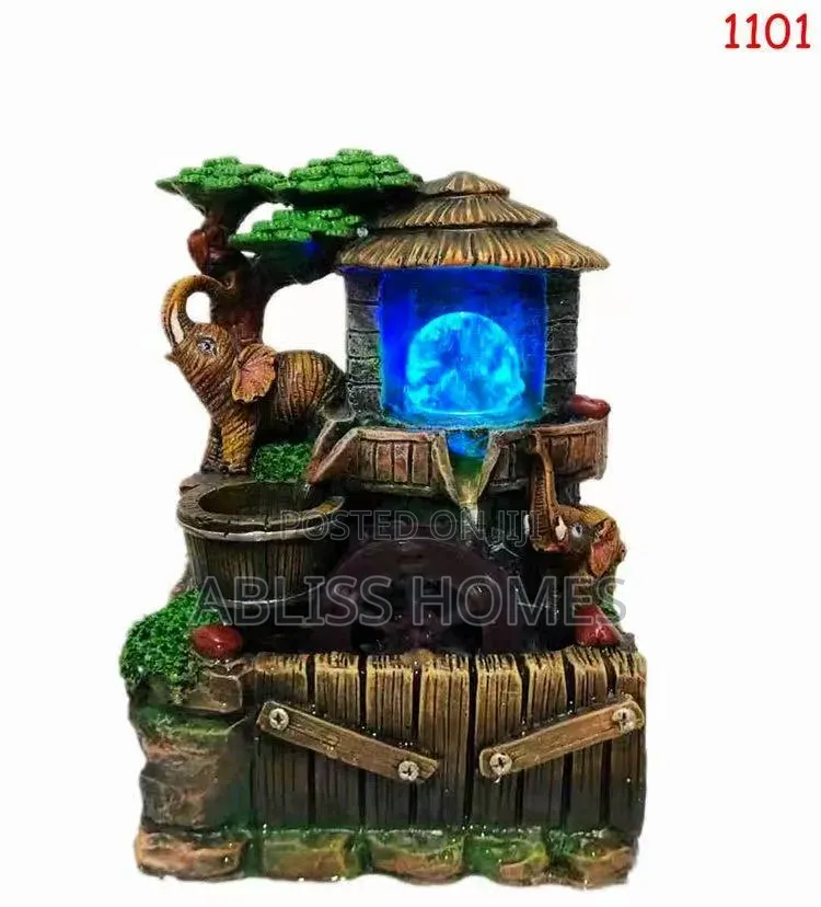 Decorative Tabletop Water Fountain With LED Lights