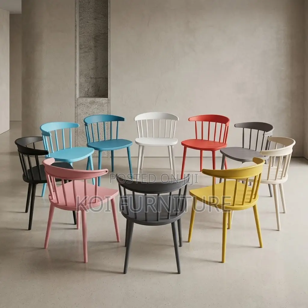 Dining Chairs; Plastic Retro Armless Dining Seats