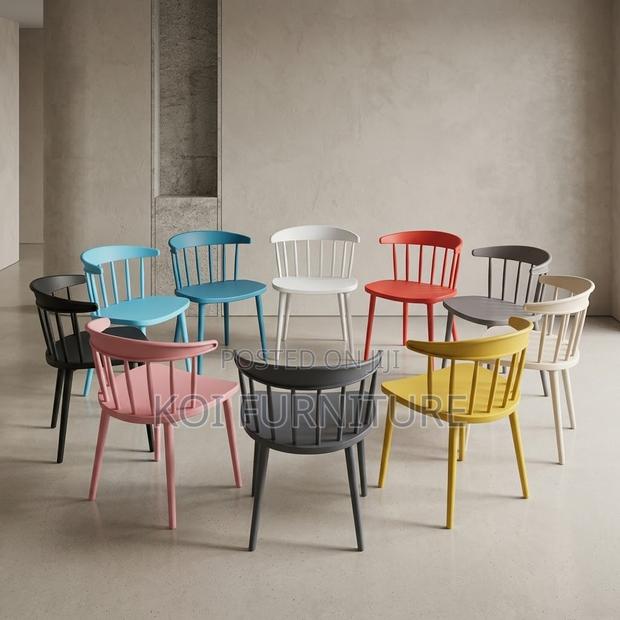 Dining Chairs; Plastic Retro Armless Dining Seats - main view