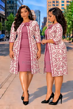 Fitting Plain Dress With a Long Flowered Cover Up