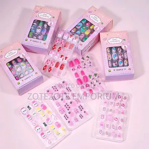 Kids Cartoon Pattern Wearing Fake Nails 120/24pcs