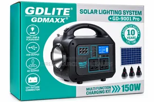 GDLITE GD-9001 Pro 150W Solar Lighting System With USB & AC Output