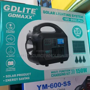 GDLITE GD-9001 Pro 150W Solar Lighting System With USB & AC Output