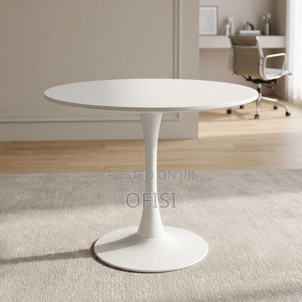 Dining Table; White Round Table for Dining Room - thumbnail 4