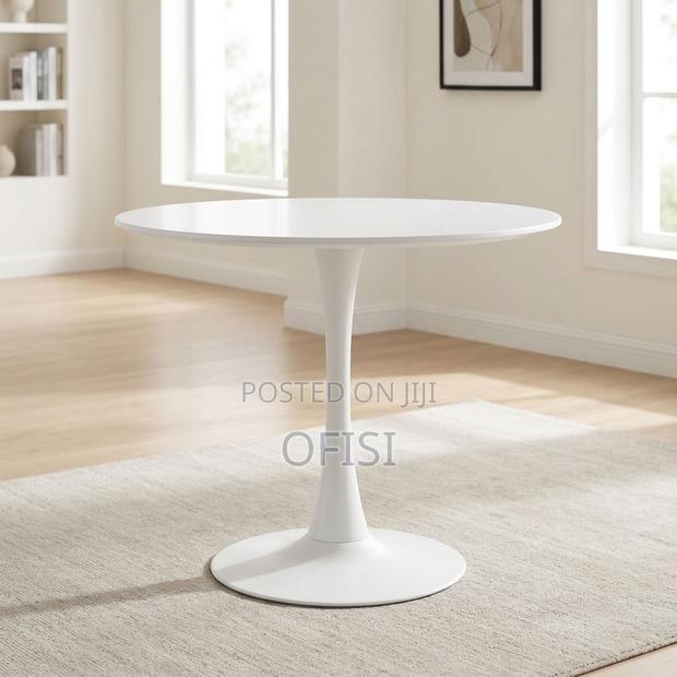 Dining Table; White Round Table for Dining Room - thumbnail 2