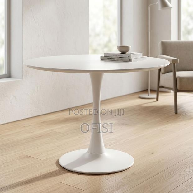 Dining Table; White Round Table for Dining Room - thumbnail 5