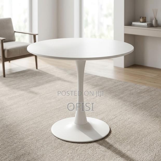 Dining Table; White Round Table for Dining Room - thumbnail 6