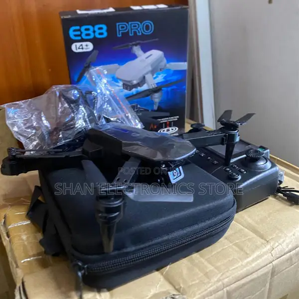 Compact Flying E88 Pro Drone With Camera and Screen Display