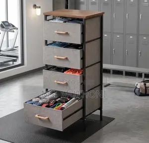 4-Drawer Strong & Sturdy Fabric Storage Vertical Unit