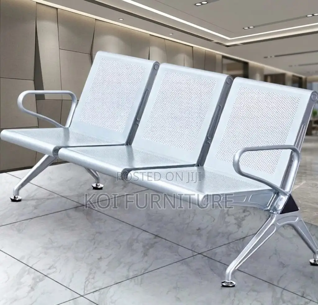 Office Bench; Three Seater Metallic Armed Reception Bench