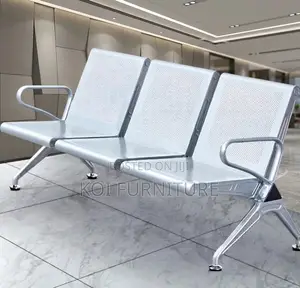 Office Bench; Three Seater Metallic Armed Reception Bench
