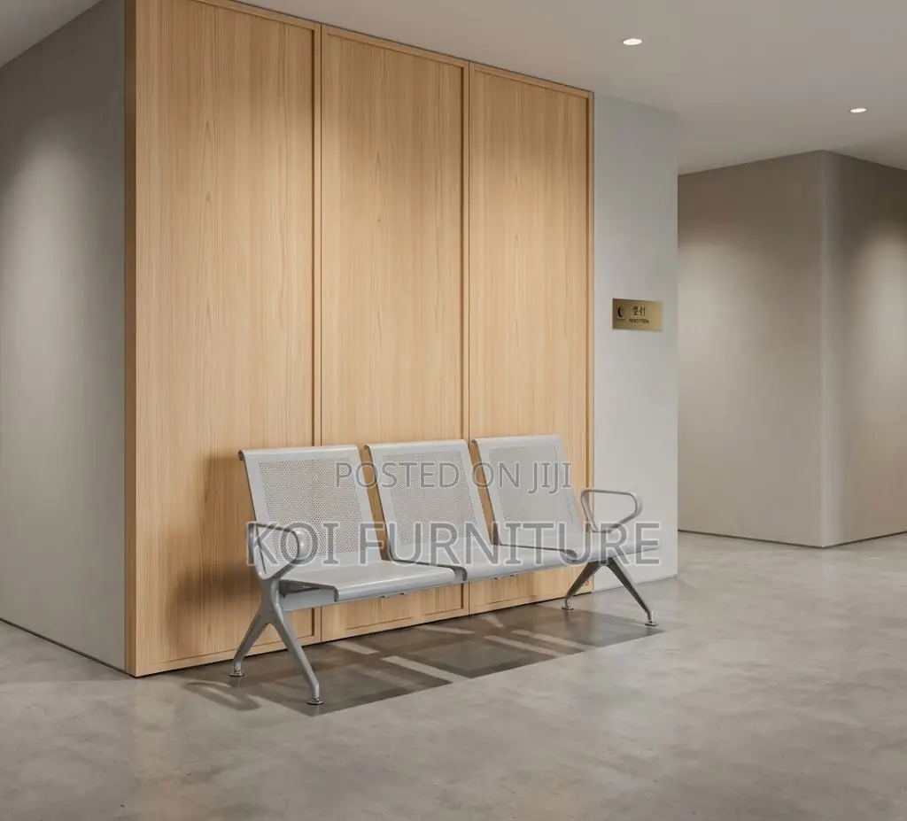 Office Bench; Three Seater Metallic Armed Reception Bench