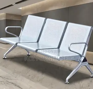 Office Bench; Three Seater Metallic Armed Reception Bench