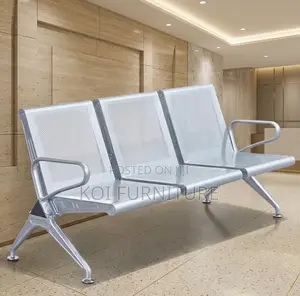 Office Bench; Three Seater Metallic Armed Reception Bench