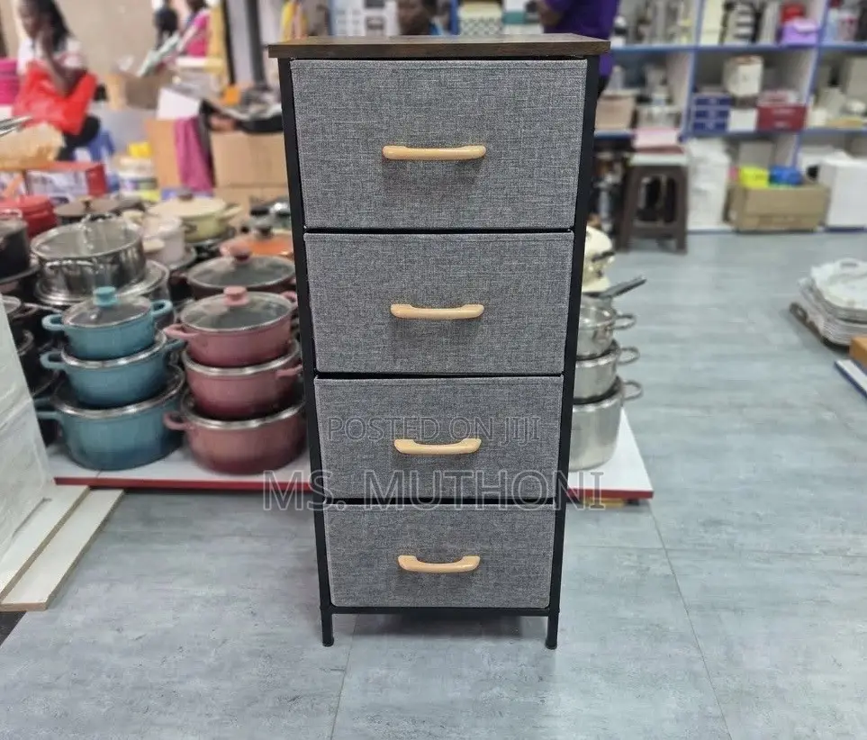 4-Drawer Strong & Sturdy Fabric Storage Vertical Unit
