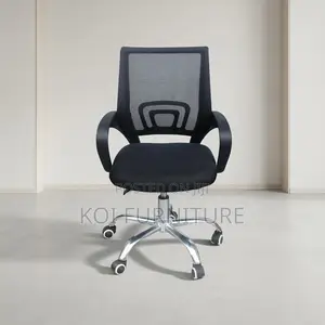 Office Chair; Black Fabric Ergonomic Mesh Clerical Seat