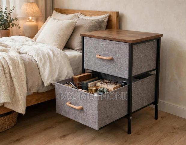 Modern 2-Drawer Nightstand, - main view