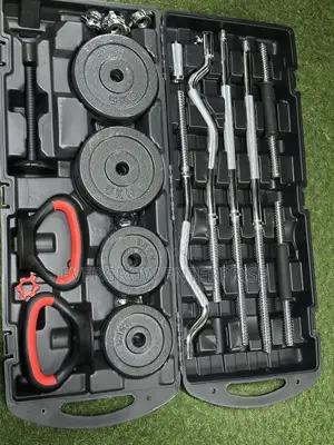 *58KG Adjustable Dumbbell and Barbell Set With Case. (58Kg York)*