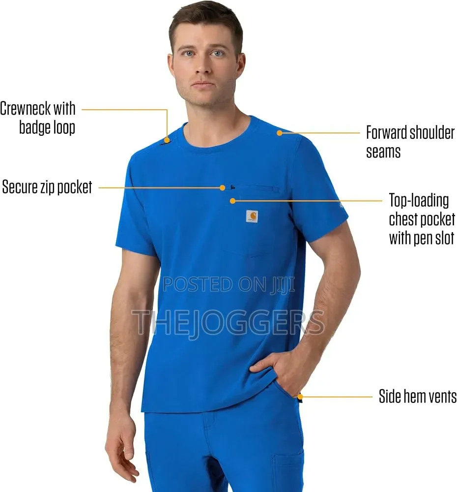 Carhartt Force Cross-Flex Men's Crew Neck Scrub Top 2-Pocket